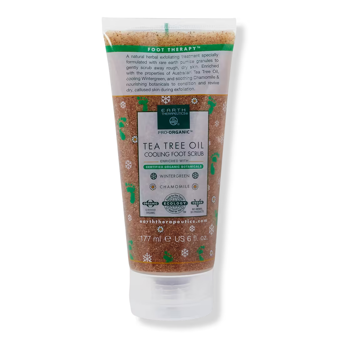 Earth Therapeutics Refreshing Foot Scrub – Therapeutic Exfoliator with Wild Mint & Tea Tree Oil
