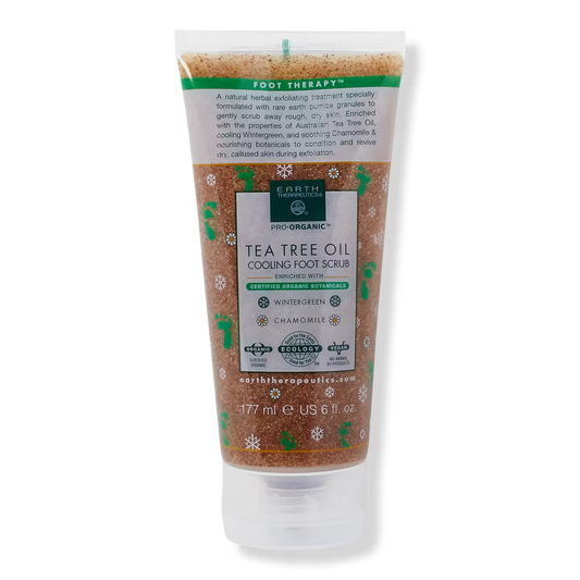 Earth Therapeutics Refreshing Foot Scrub – Therapeutic Exfoliator with Wild Mint & Tea Tree Oil