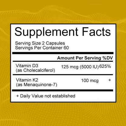 Alxfresh Vitamin D3 & K2 Capsules – Bone, Joint & Immune Support, Collagen & Skin Health