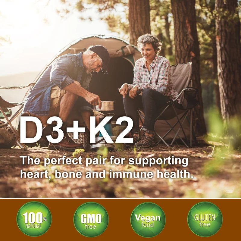 Alxfresh Vitamin D3 & K2 Capsules – Bone, Joint & Immune Support, Collagen & Skin Health