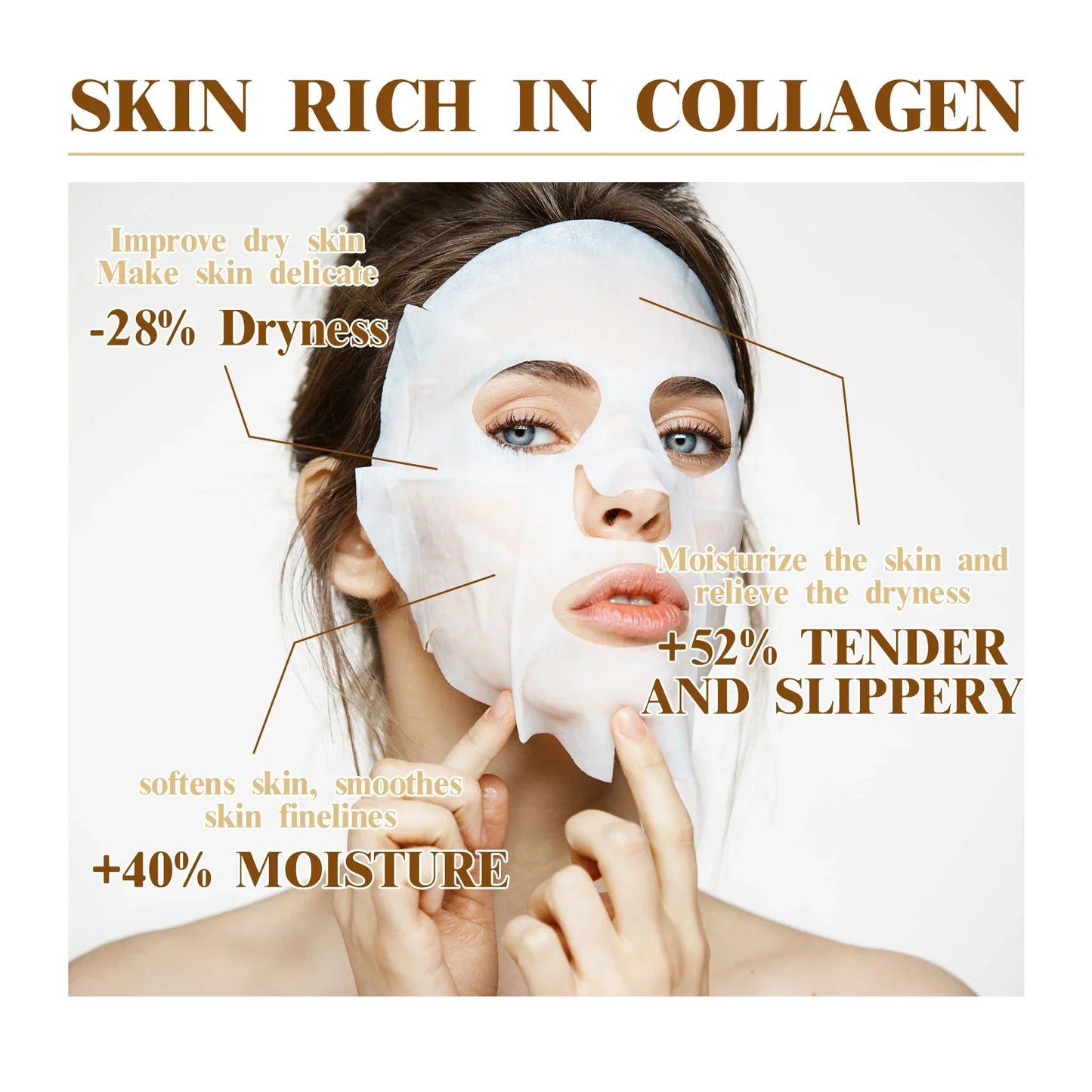 10PCS Collagen Anti-Wrinkle Facial Masks – Anti-Aging, Moisturizing & Firming Korean Skincare