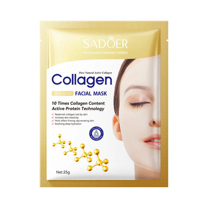 10PCS Collagen Anti-Wrinkle Facial Masks – Anti-Aging, Moisturizing & Firming Korean Skincare