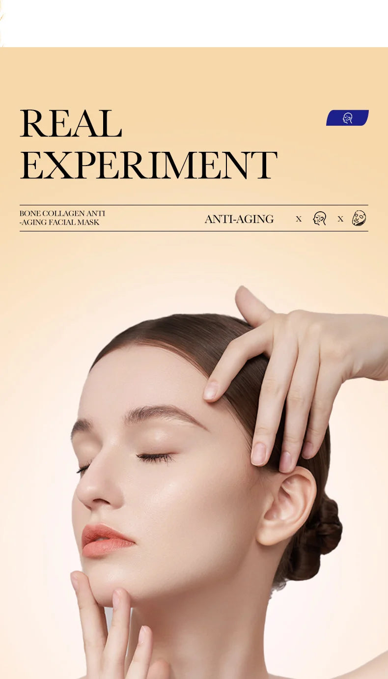 10PCS Collagen Anti-Wrinkle Facial Masks – Anti-Aging, Moisturizing & Firming Korean Skincare