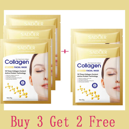 10PCS Collagen Anti-Wrinkle Facial Masks – Anti-Aging, Moisturizing & Firming Korean Skincare