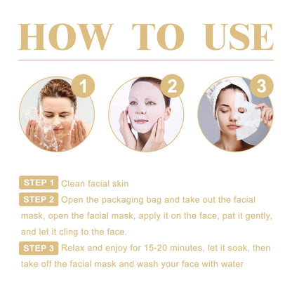 10PCS Collagen Anti-Wrinkle Facial Masks – Anti-Aging, Moisturizing & Firming Korean Skincare