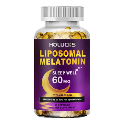 Melatonin 60mg with D3 & K2 + Chamomile – Sleep & Immune Support, 150 Softgels