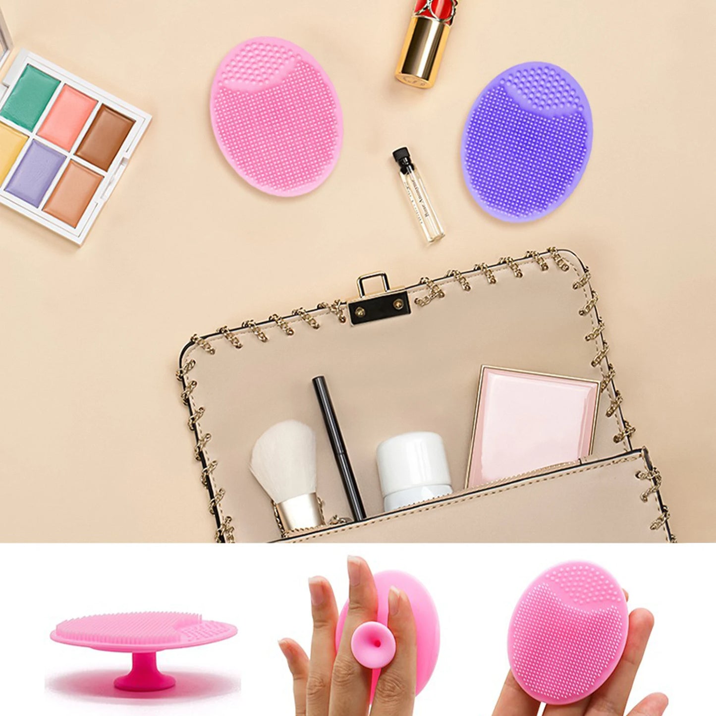 Soft Silicone Face Cleansing Brush & Massager – Gentle Exfoliating Facial Scrubber for Men & Women