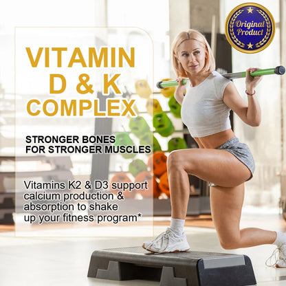 Alxfresh Vitamin D3 & K2 Capsules – Bone, Joint & Immune Support, Collagen & Skin Health