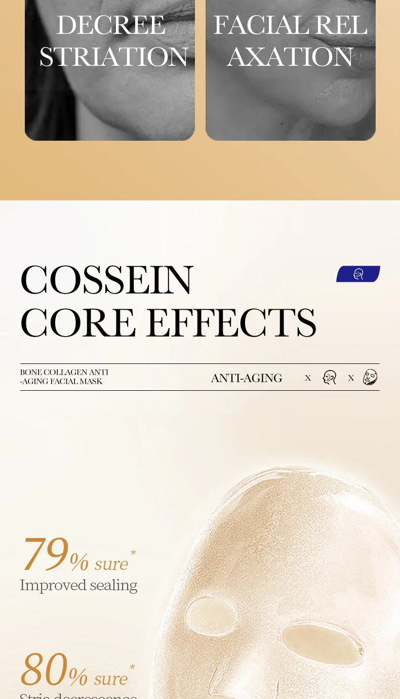 10PCS Collagen Anti-Wrinkle Facial Masks – Anti-Aging, Moisturizing & Firming Korean Skincare