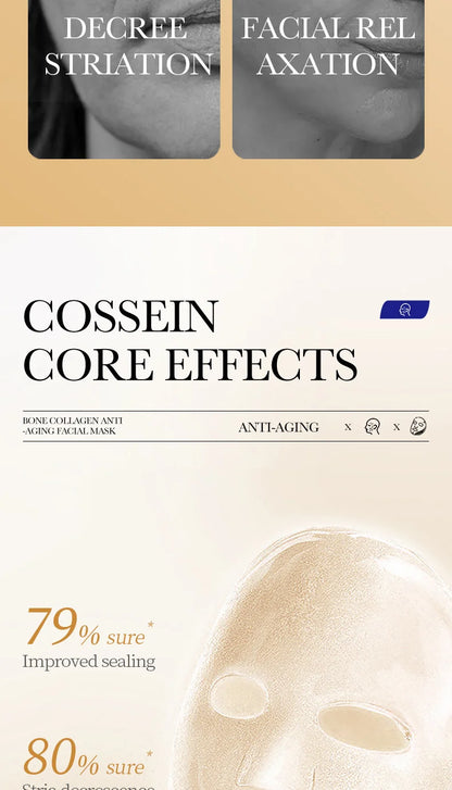 10PCS Collagen Anti-Wrinkle Facial Masks – Anti-Aging, Moisturizing & Firming Korean Skincare