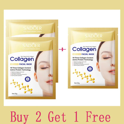 10PCS Collagen Anti-Wrinkle Facial Masks – Anti-Aging, Moisturizing & Firming Korean Skincare