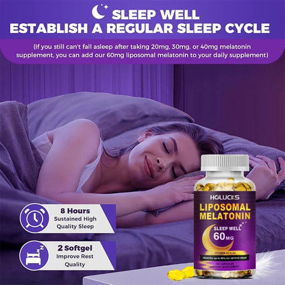 Melatonin 60mg with D3 & K2 + Chamomile – Sleep & Immune Support, 150 Softgels