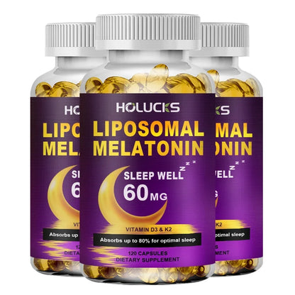 Melatonin 60mg with D3 & K2 + Chamomile – Sleep & Immune Support, 150 Softgels
