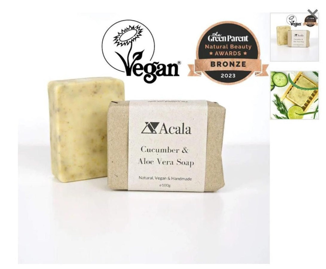 Acala Award-Winning Cucumber & Aloe Vera Soap – Hydrating & Handmade (100g)